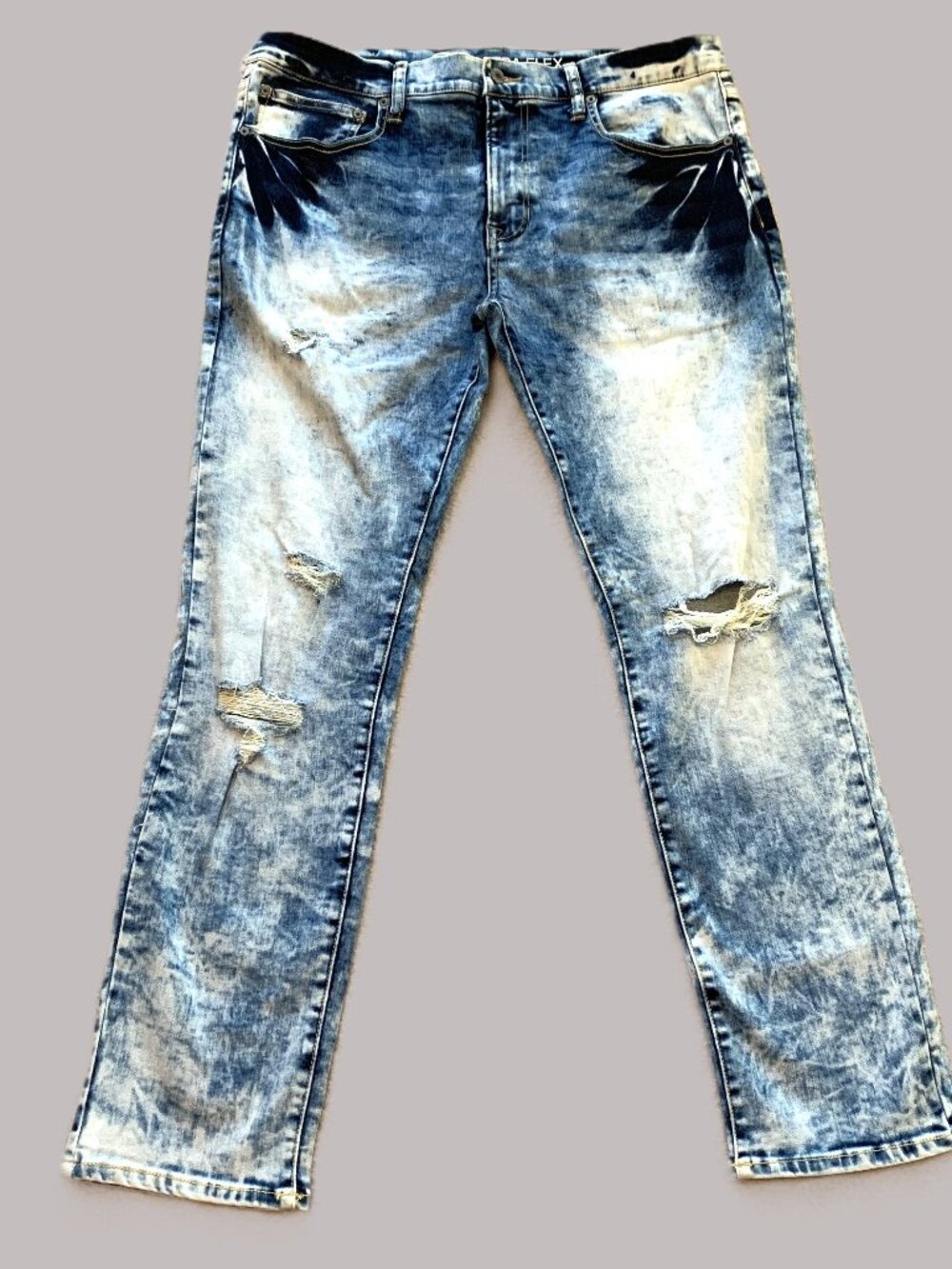 Like New Arizona Men Blue Jeans 360 Stretch Ultra Flex Acid-Wash Size 36/30